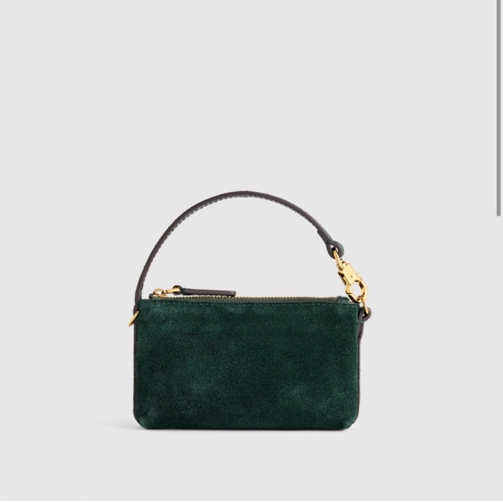 Madewell Clip-Strap Pouch in Midnight Forest Suede
